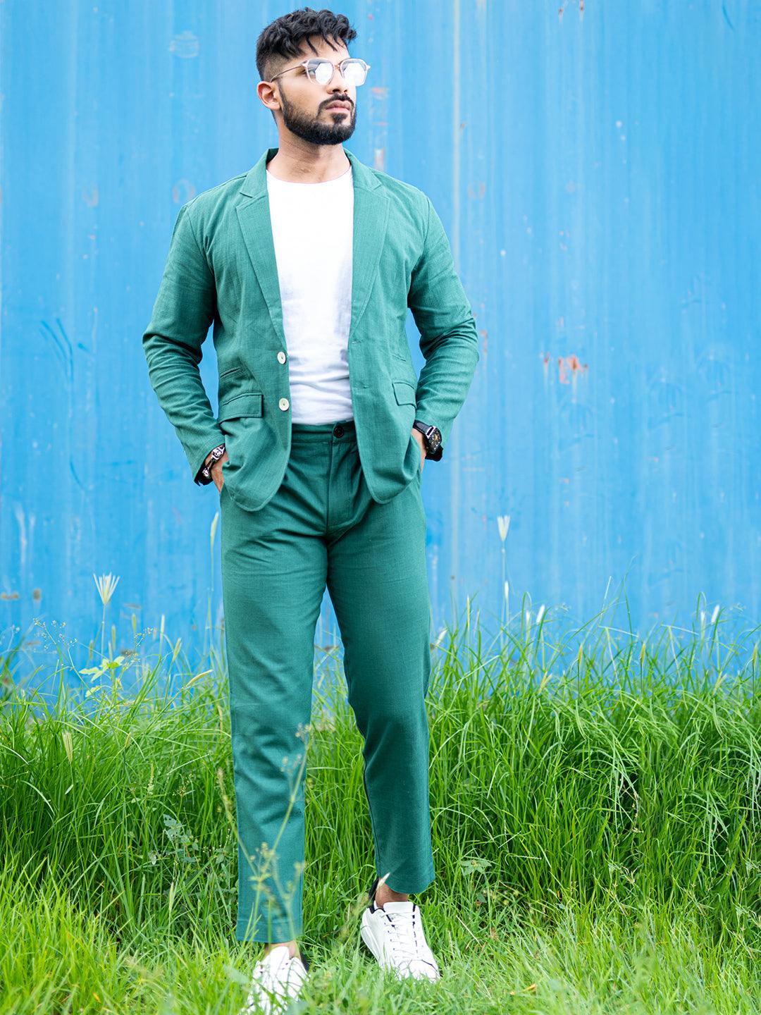 Green Linen Suit - Tistabene