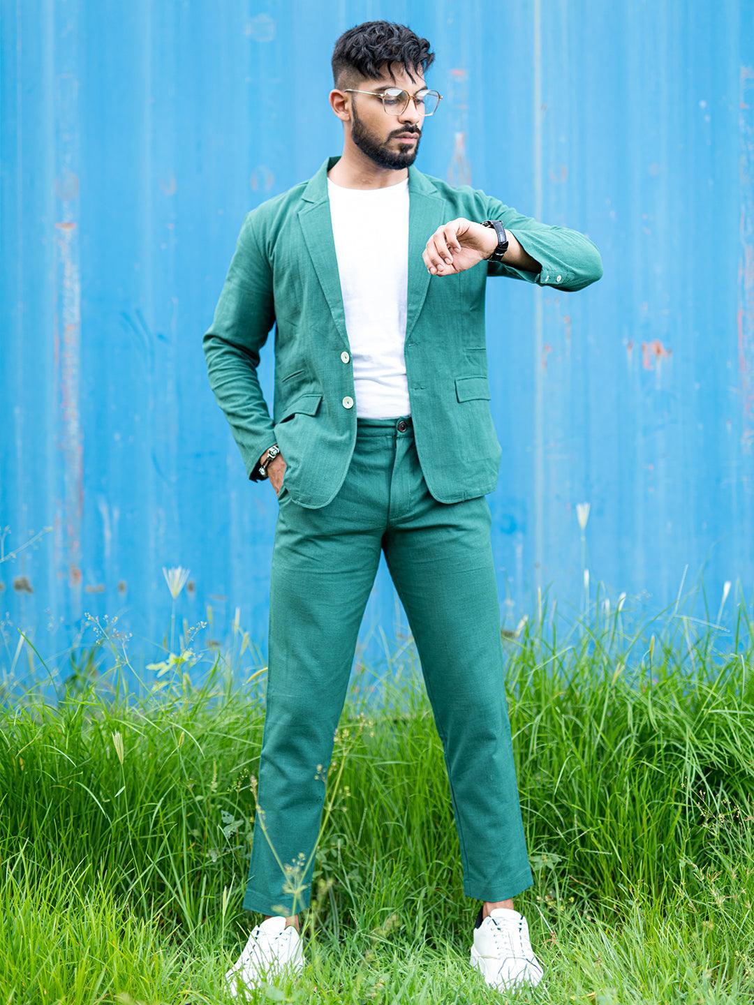 Green Linen Suit - Tistabene