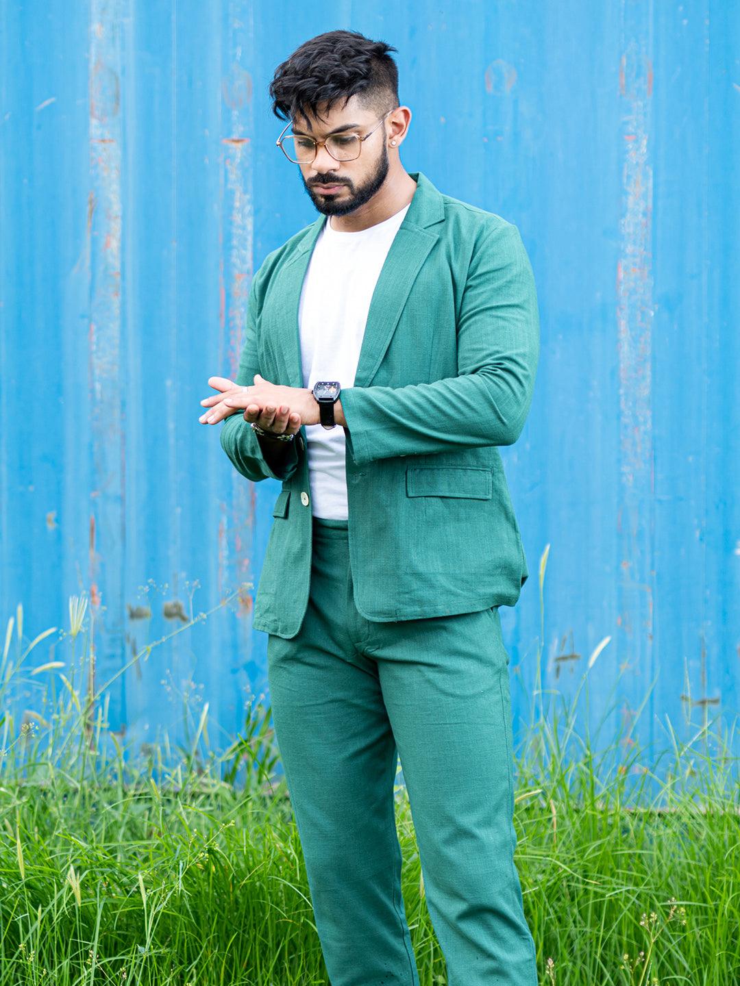 Green Linen Suit - Tistabene