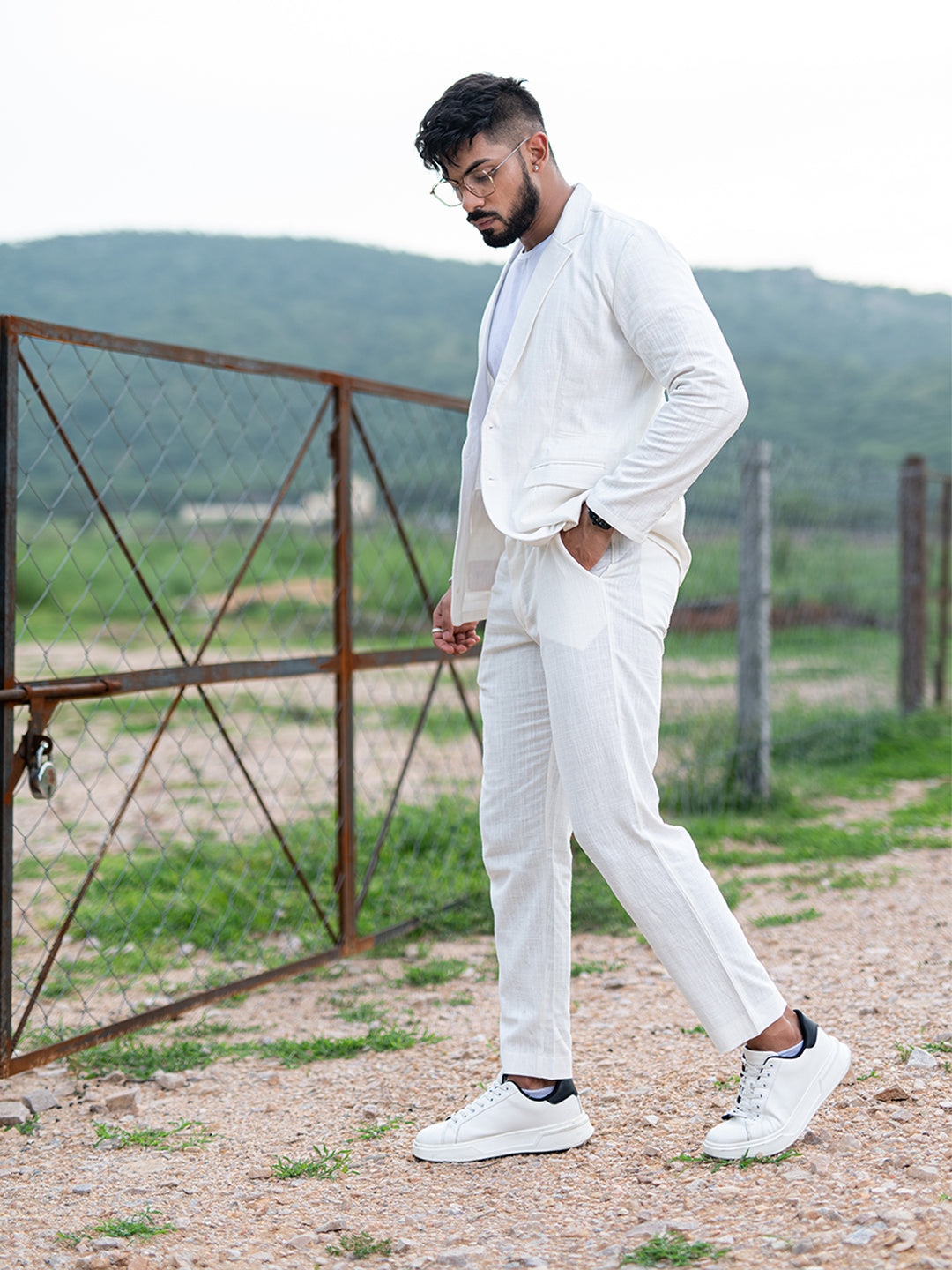 White hot sale line suit