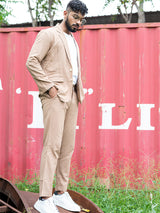 Beige Linen Suit