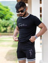 Black Tistabene Printed T-shirt & Shorts Co-ord Set