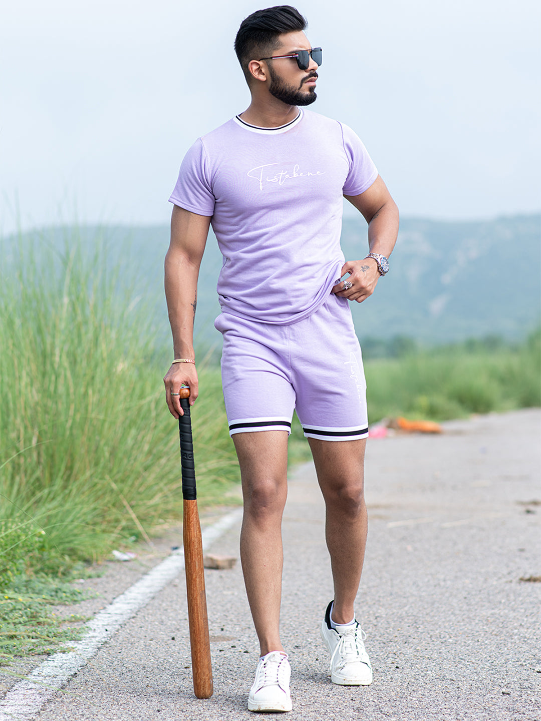 Lavender Tistabene Printed T-shirt & Shorts Co-ord Set