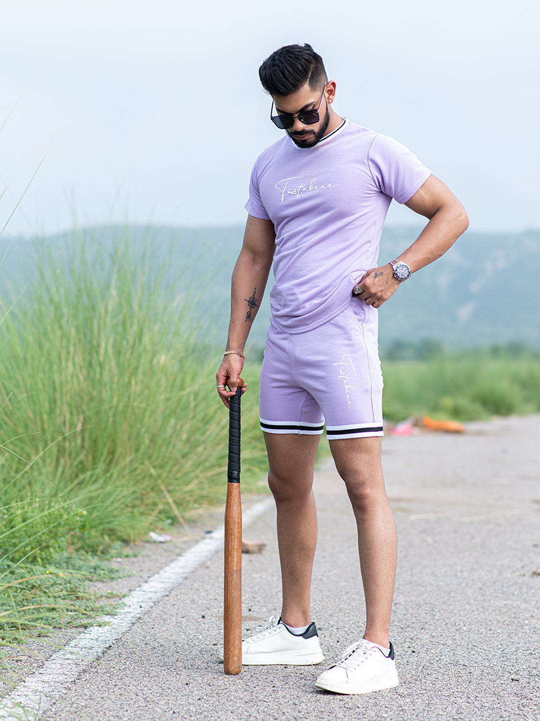 Lavender Tistabene Printed T-shirt & Shorts Co-ord Set