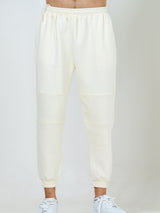 Off White Round Neck Sweatshirt With Jogger Co-ord Set