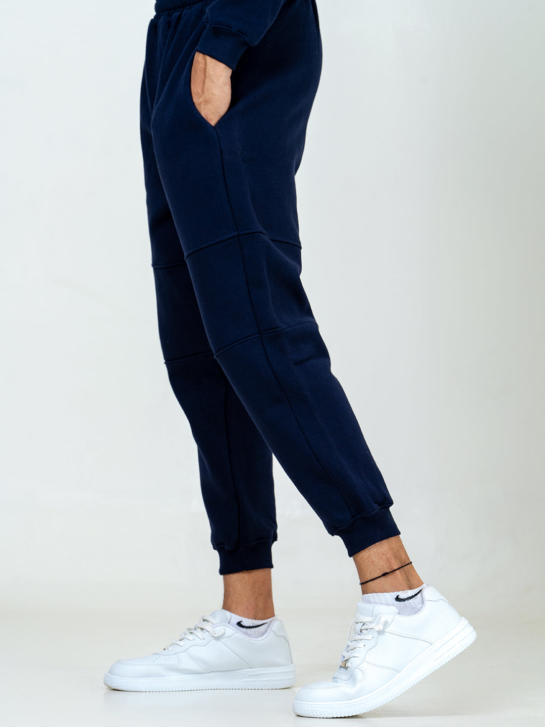 Navy Blue Round Neck Sweatshirt With Jogger Co-ord Set