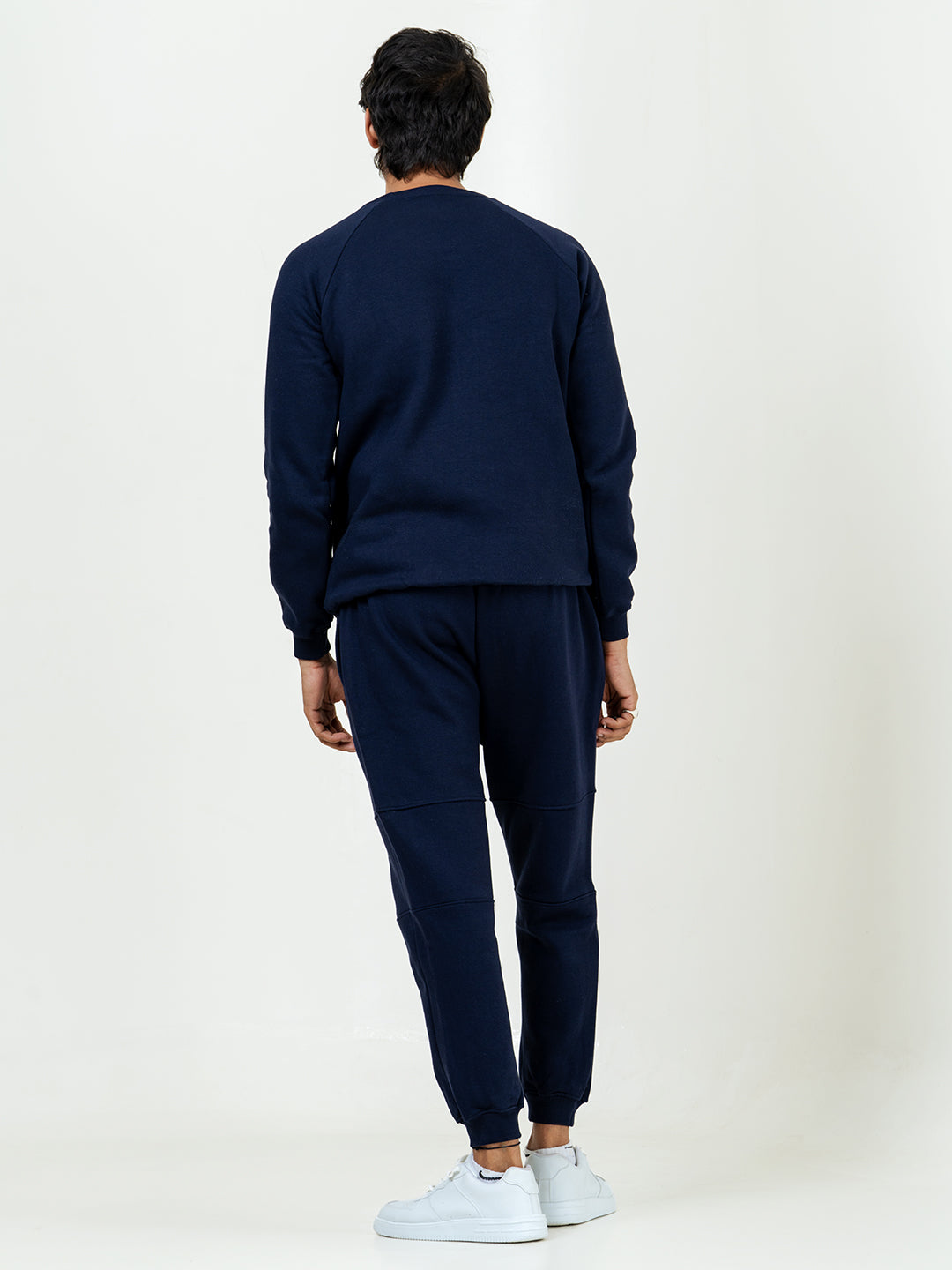 Navy Blue Round Neck Sweatshirt With Jogger Co-ord Set