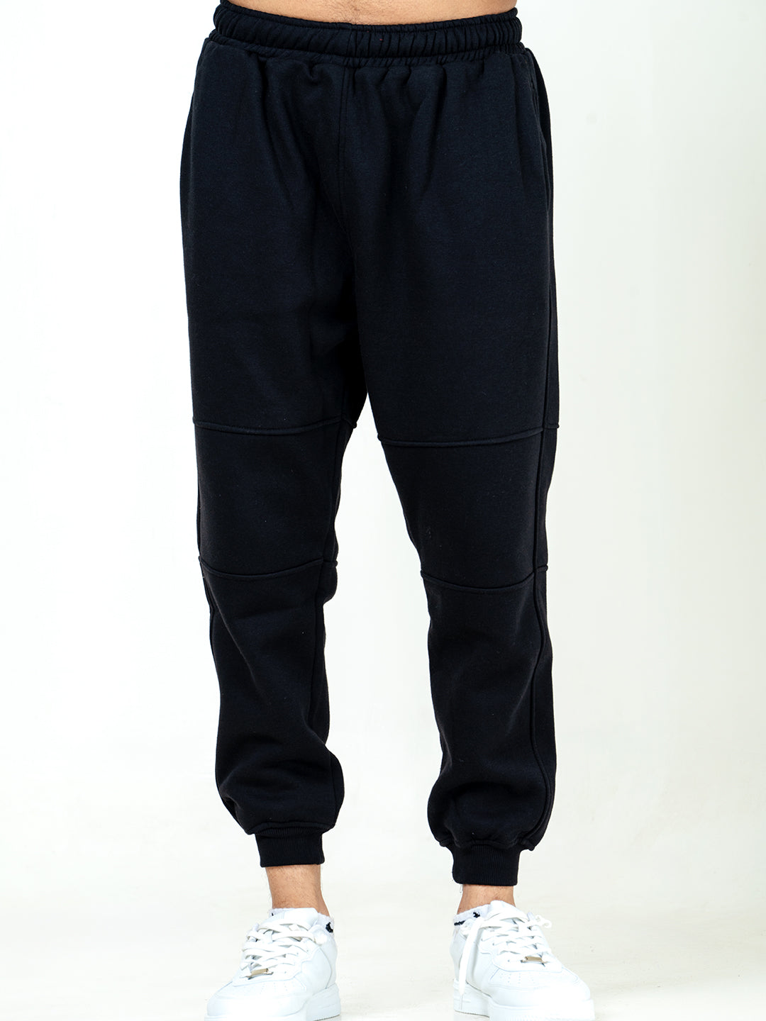 Black Round Neck Sweatshirt With Jogger Co-ord Set