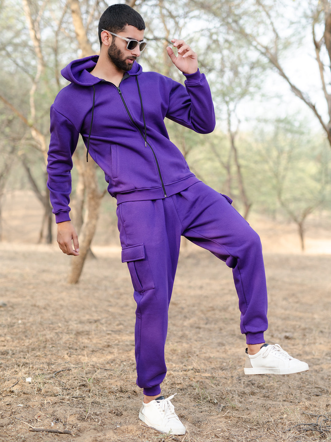 Dark Purple Hoddie With Jogger Co-ord Set