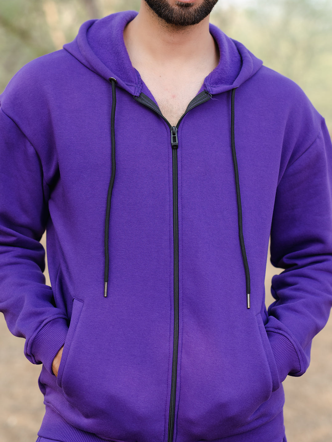 Dark Purple Hoddie With Jogger Co-ord Set