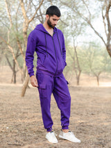 Dark Purple Hoddie With Jogger Co-ord Set