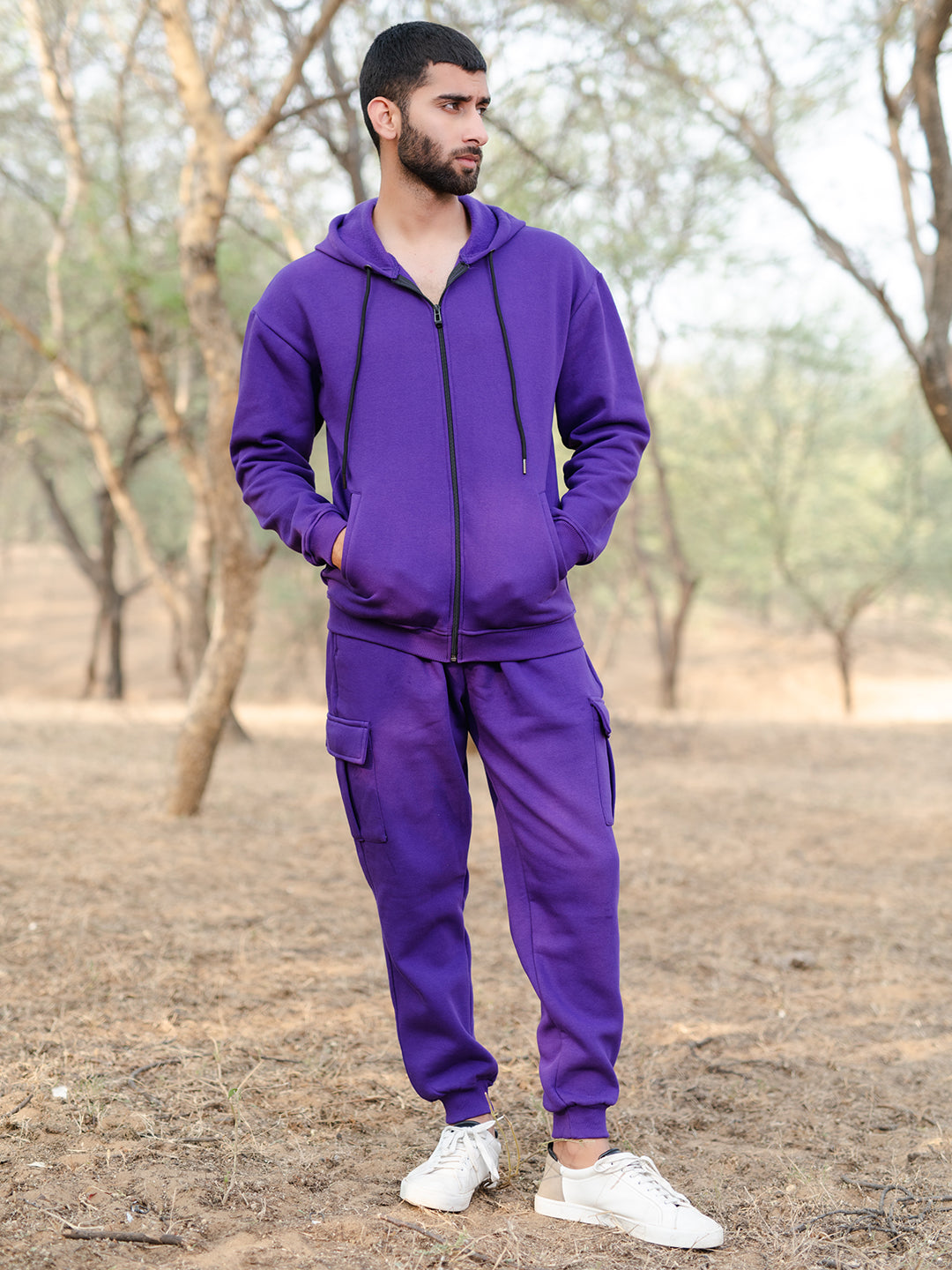 Dark Purple Hoddie With Jogger Co-ord Set