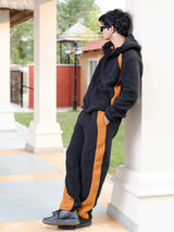 Black Sherpa Hoodie With Jogger Co-ord Set