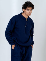 Navy Blue Sweatshirt With Jogger Co-ord Set