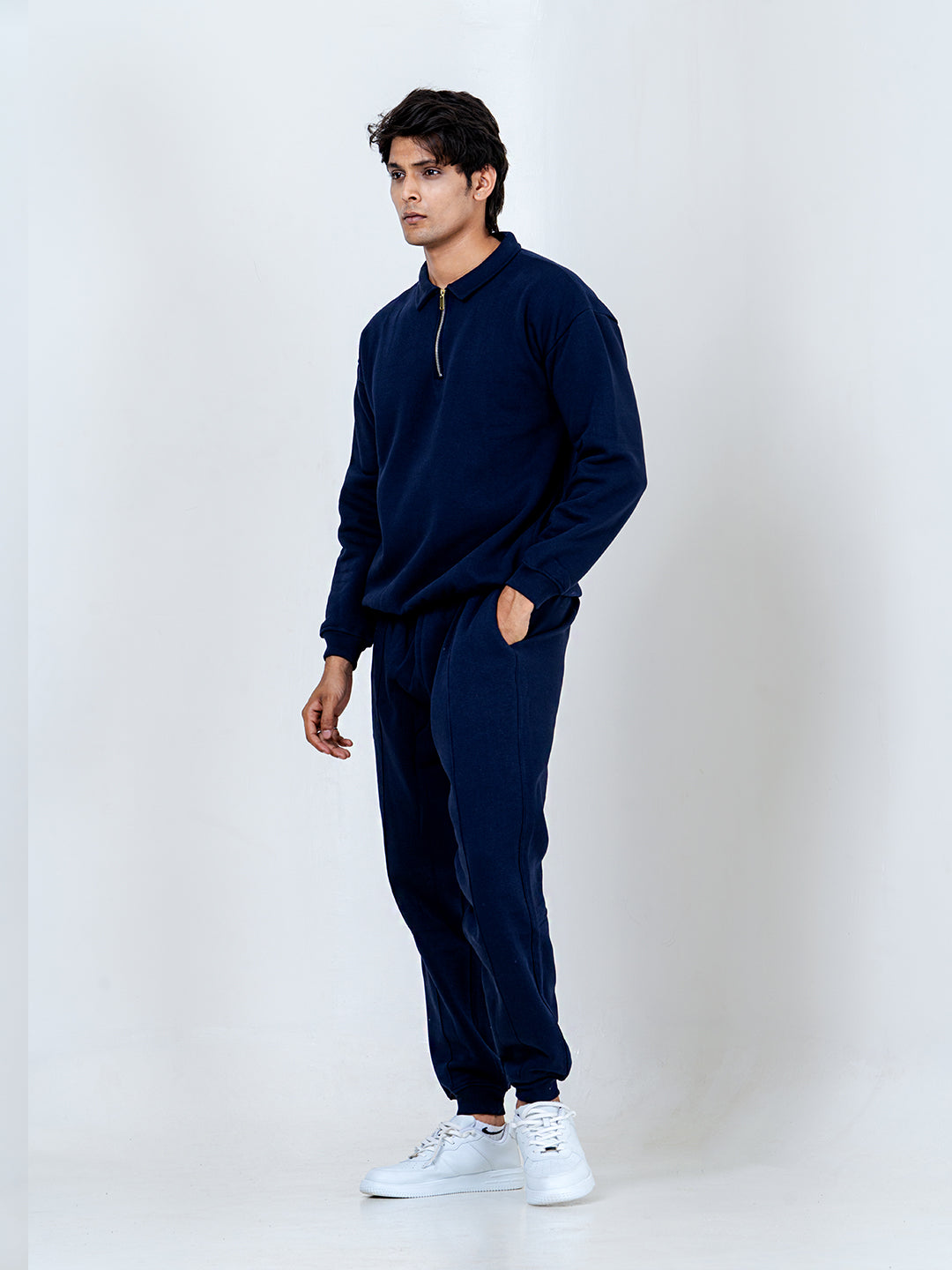 Navy Blue Sweatshirt With Jogger Co-ord Set