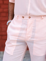 Peach Popcorn Textured Half Sleeves Shirt With Pant Co-ord Set