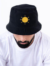 Black And White Sun-Moon Embroidered Regular Size Unisex Reversible Hat - Tistabene