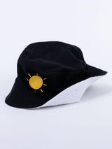 Black And White Sun-Moon Embroidered Regular Size Unisex Reversible Hat - Tistabene