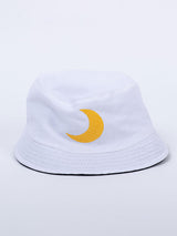 Black And White Sun-Moon Embroidered Regular Size Unisex Reversible Hat - Tistabene