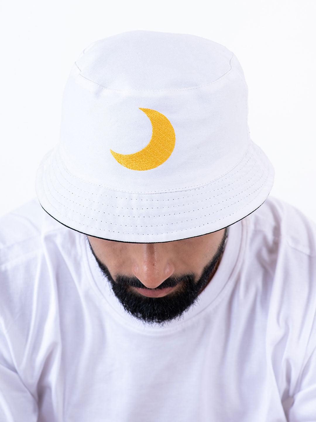 Black And White Sun-Moon Embroidered Regular Size Unisex Reversible Hat - Tistabene