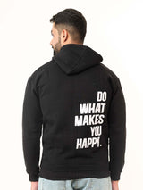 Black Quote Printed Hoodie