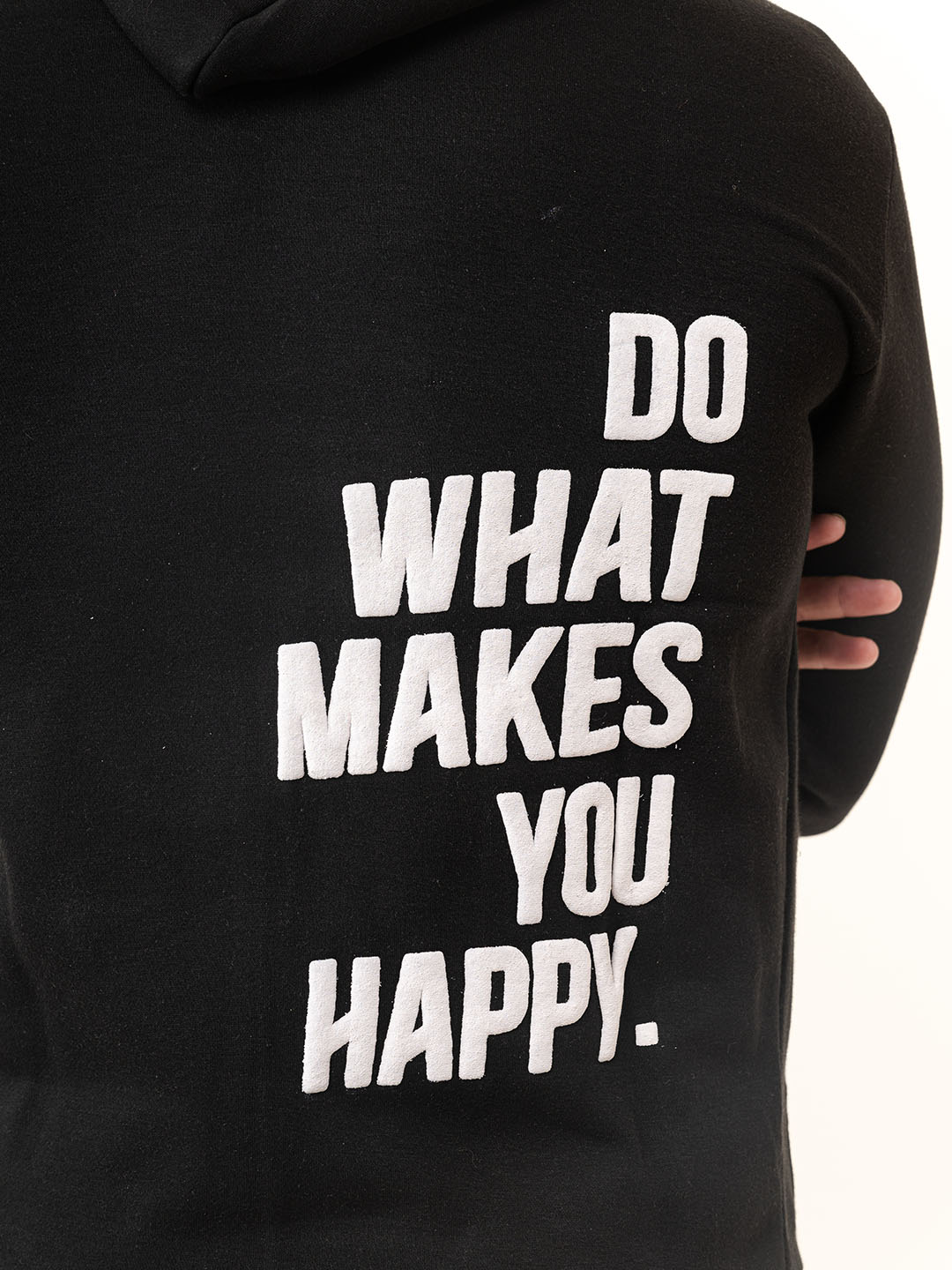 Black Quote Printed Hoodie