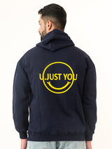 Navy Blue U Just U Printed Hoodie