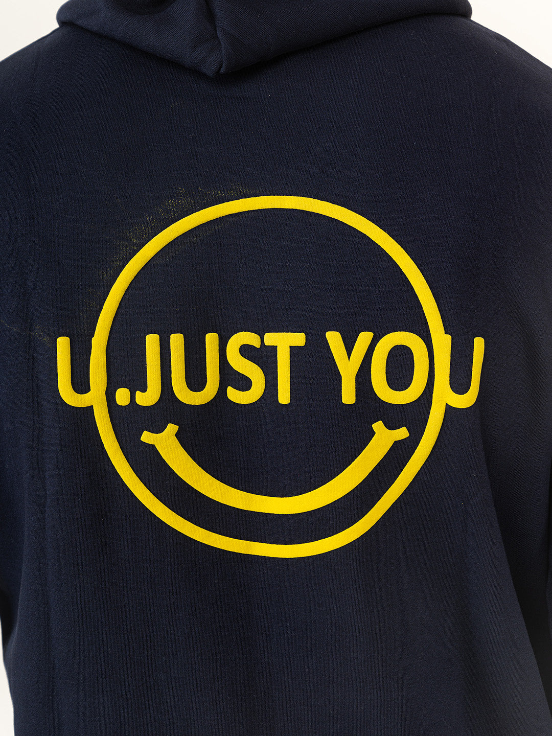 Navy Blue U Just U Printed Hoodie