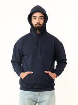 Navy Blue U Just U Printed Hoodie