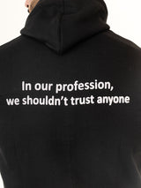 Black Quote Printed Hoodie