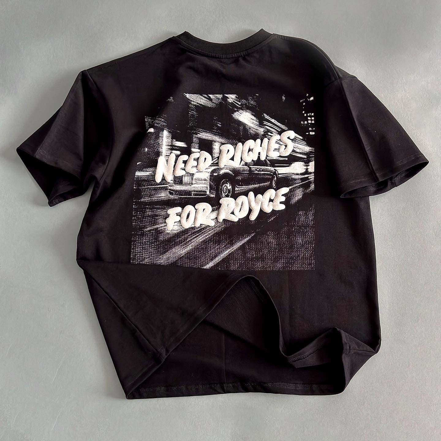 Need Riches For Rocye Puff Print Oversized T-Shirt