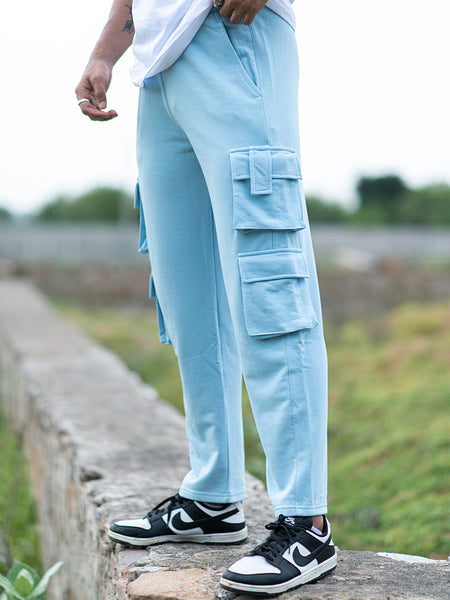 Shape Bright Blue Ruched Side Cargo Trousers  PrettyLittleThing