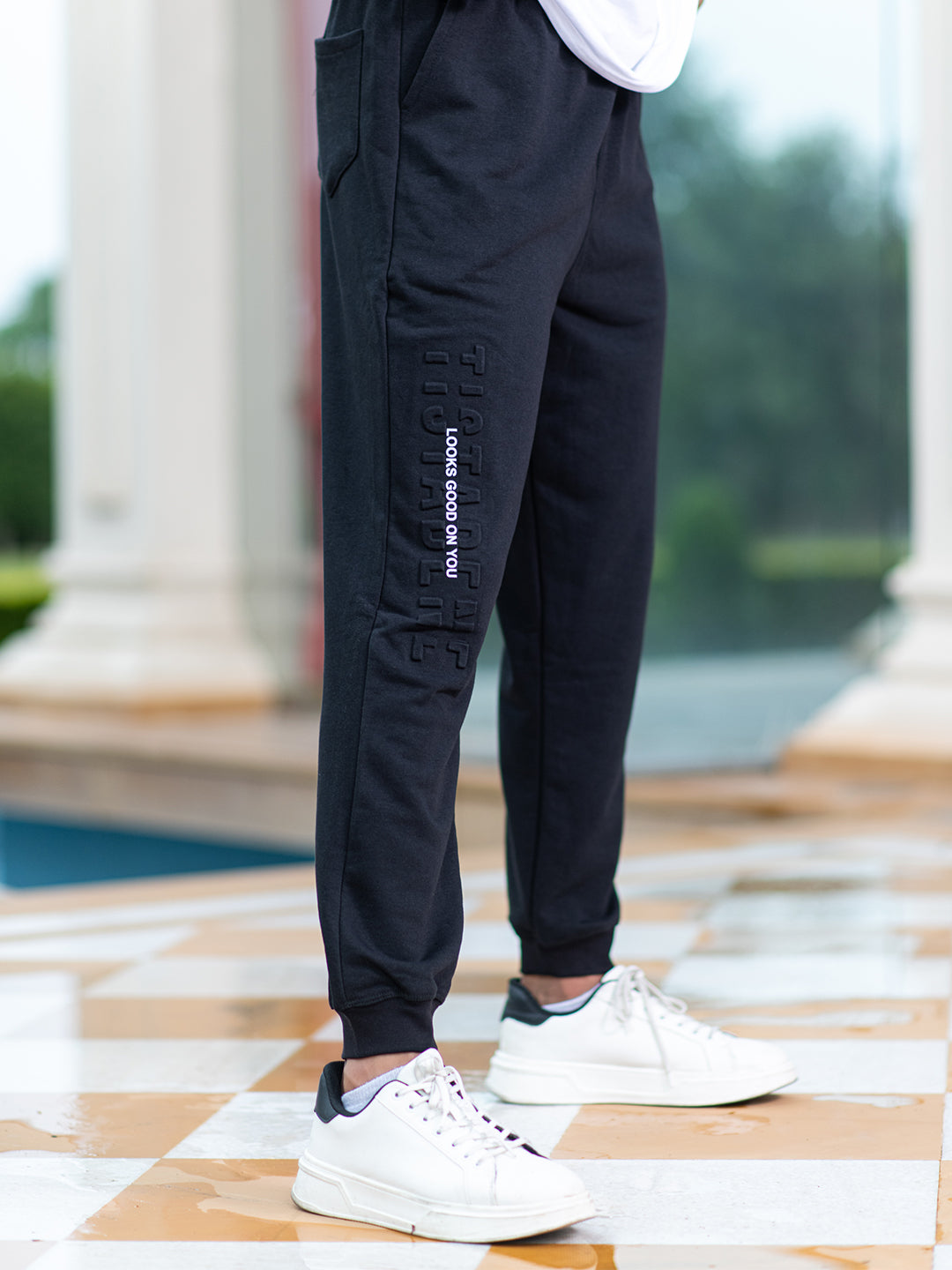 black joggers mens