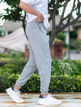 Grey Tistabene Printed Cotton Joggers For Men