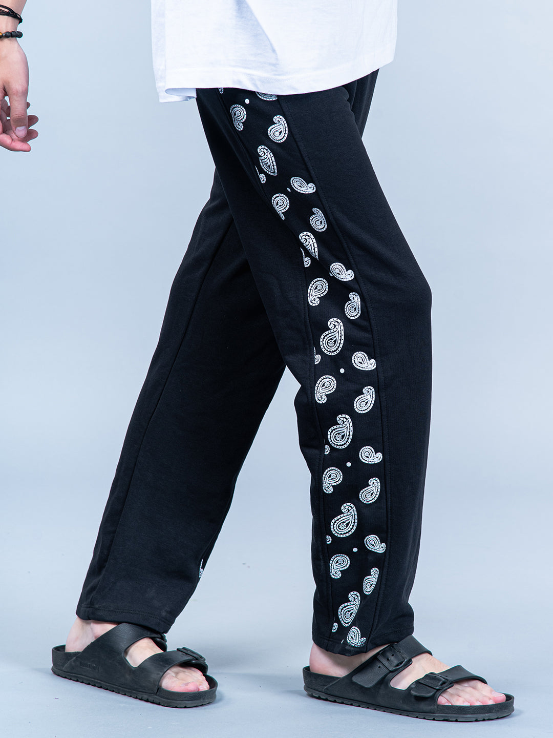 Buy Black Paisley Printed Track Pants Online Tistabene