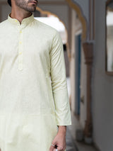 Beige Linen Kurta