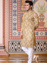 Moss Green Block Rogan Printed Kurta