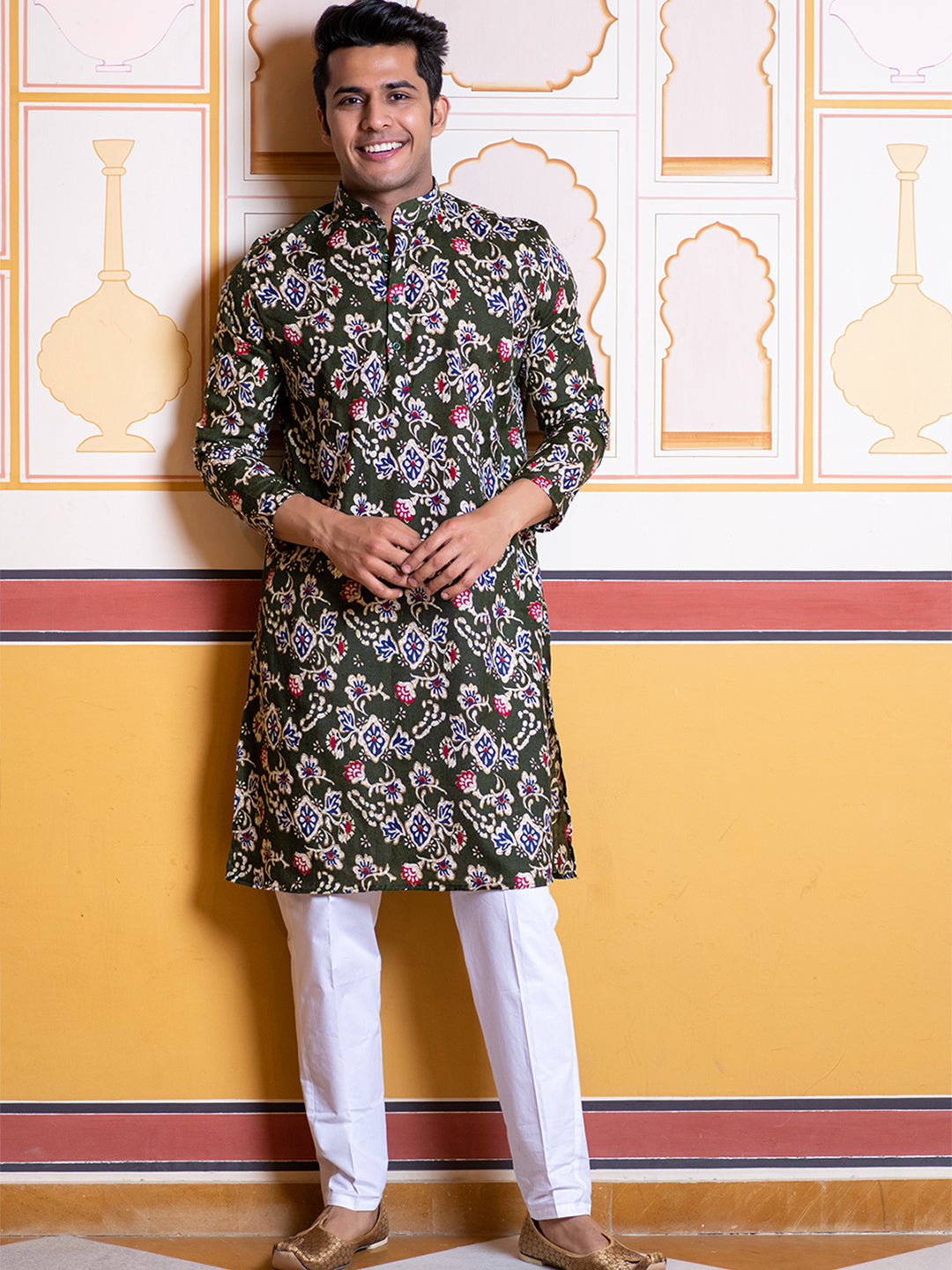 Navy Asymmetric Kurta Set Design by Dhruv Vaish at Pernia's Pop Up Shop 2024