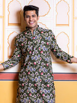 Green Floral Printed Kurta