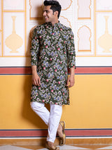 Green Floral Printed Kurta