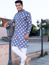 Blue Bandhani Printed Kurta