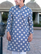 Blue Bandhani Printed Kurta