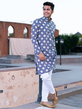 Blue Bandhani Printed Kurta