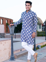 Blue Bandhani Printed Kurta