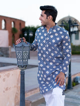 Blue Bandhani Printed Kurta