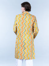 Multi Chevron Printed Cotton Mens Kurta