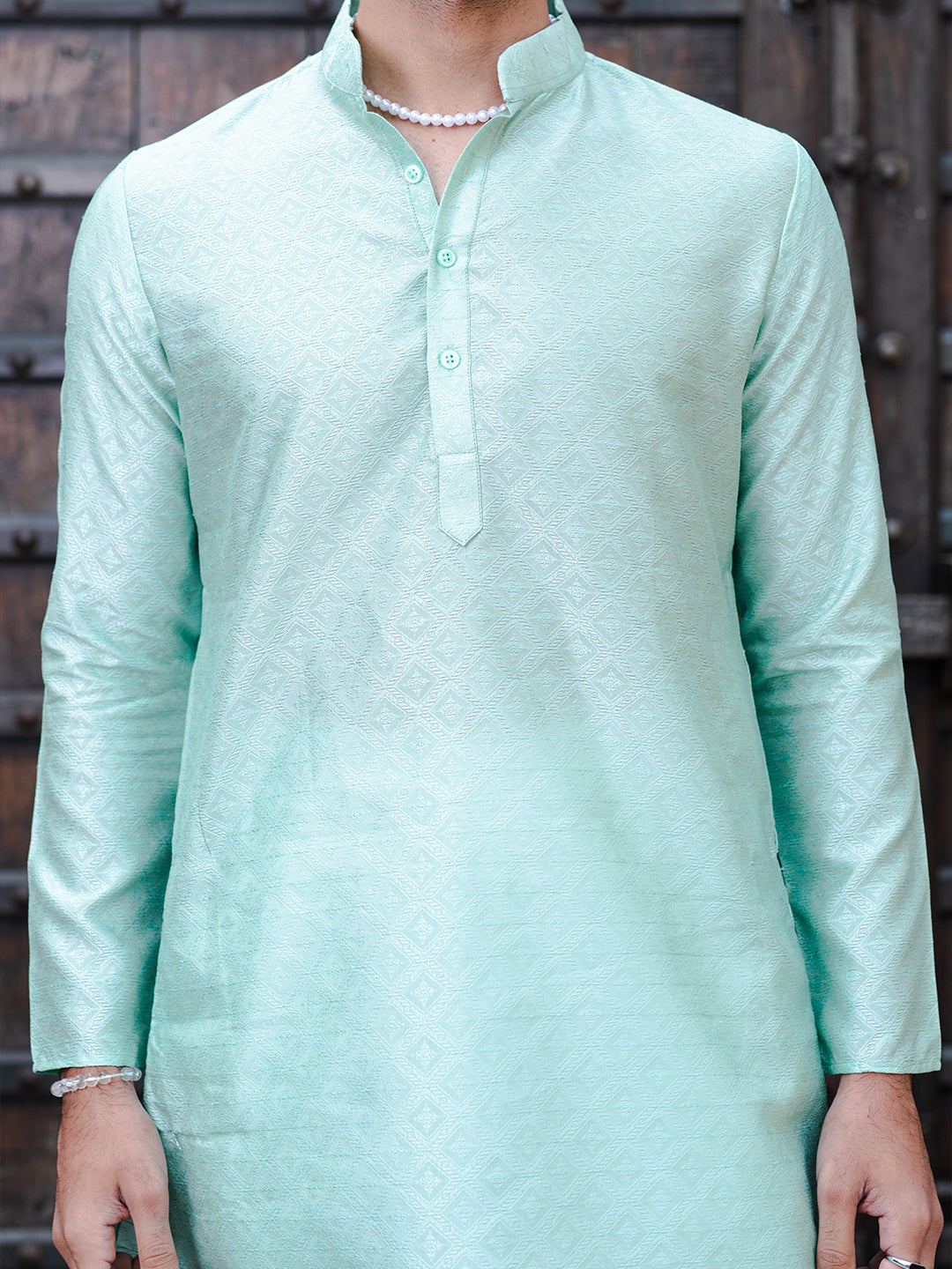 Brook Green Geometric Jacquard Men's Kurta