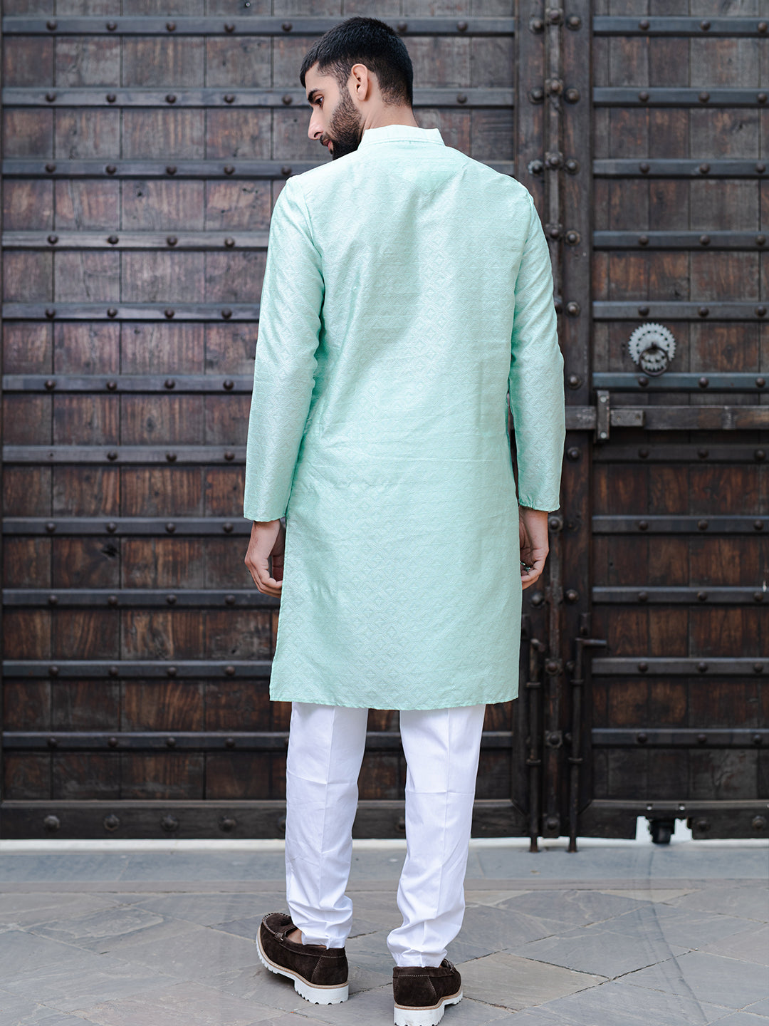 Brook Green Geometric Jacquard Men's Kurta