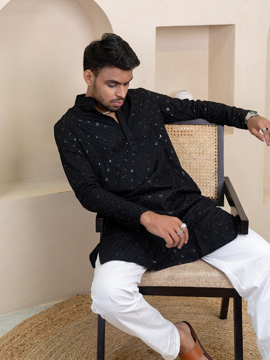 black kurta for men