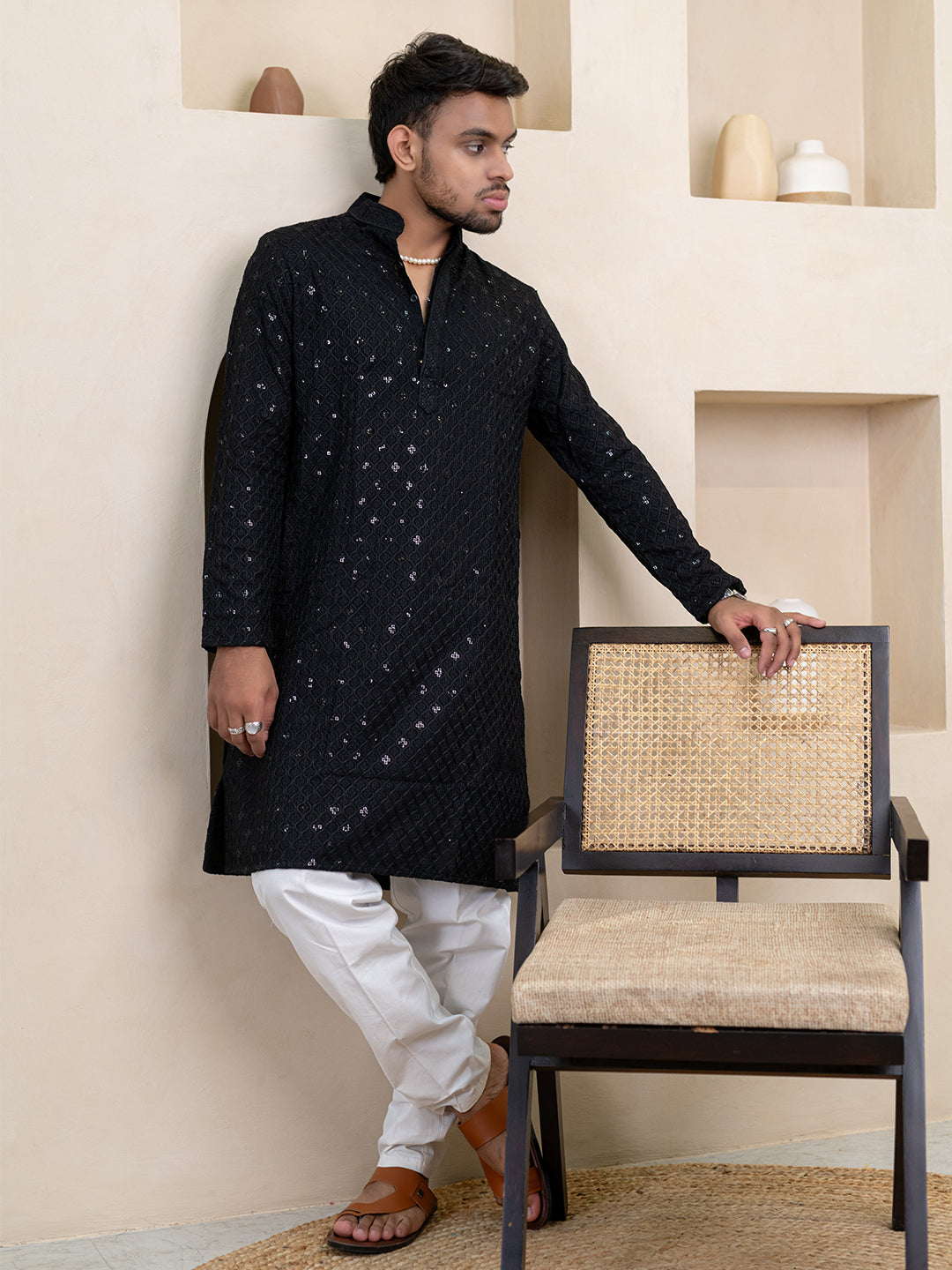 black kurta for men